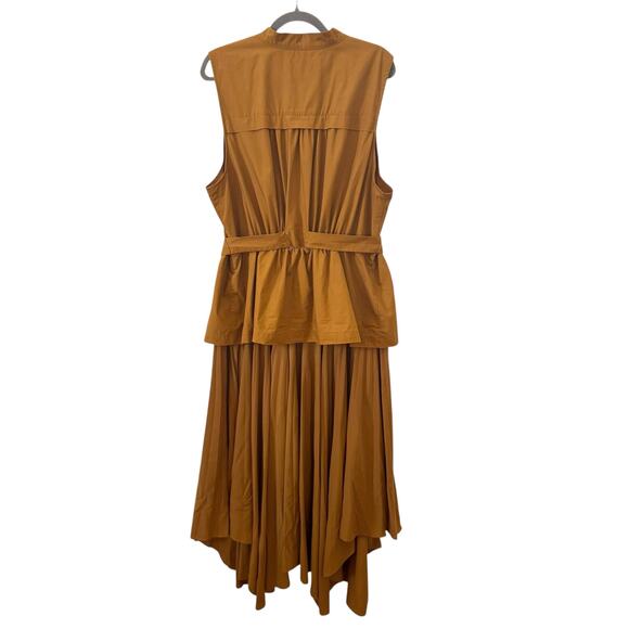 Anthropologie Pleated Sleeveless Midi Dress in "Cedar" Brown Size 2X - Picture 10 of 14